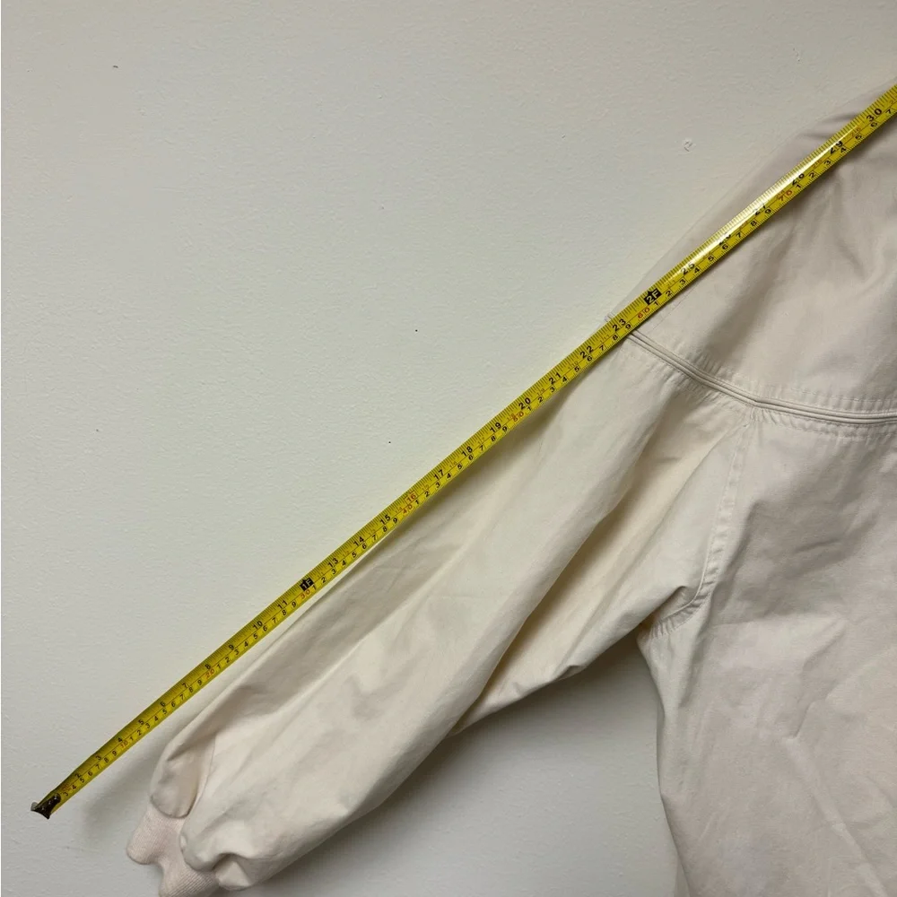 Vintage Par Four Ivory Button/Zip Cotton Blend Long Sleeve Jacket‎ Adult Size XL